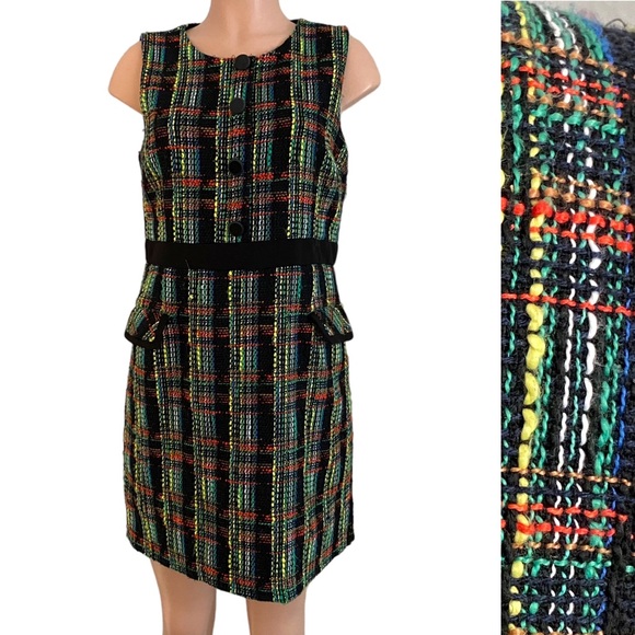 Hutch Dresses & Skirts - Hutch Bright Time To Start Rainbow Tweed Mini Dress Size Large